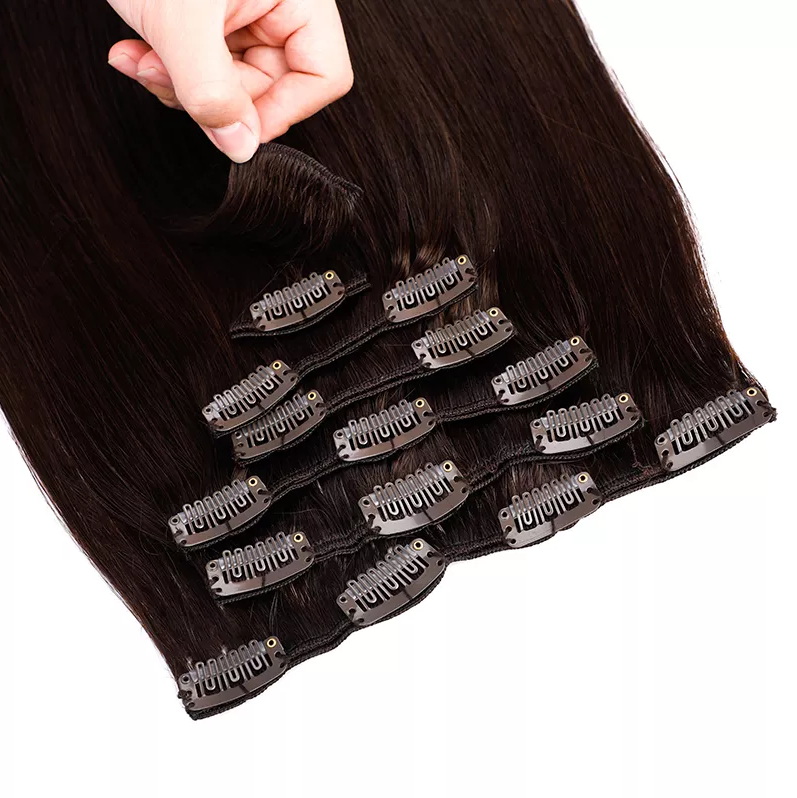 High Quality Russian Cuticle Aligned Remy Seamless Clip In Hair Extensions